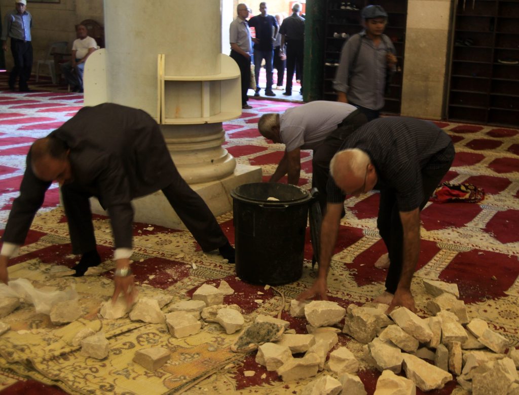 Israeli soldiers practice rituals inside a mosque in Jenin