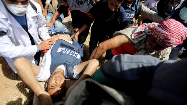 Most of the journalists and media workers killed in the war are Palestinians, with 61 out of 68 journalists. The report stated that the commission was "specifically concerned about a clear pattern of targeting journalists and their families by the Israeli military."